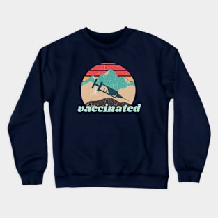 Vaccinated Retro Sunset Crewneck Sweatshirt